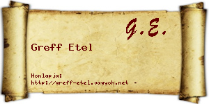 Greff Etel névjegykártya
